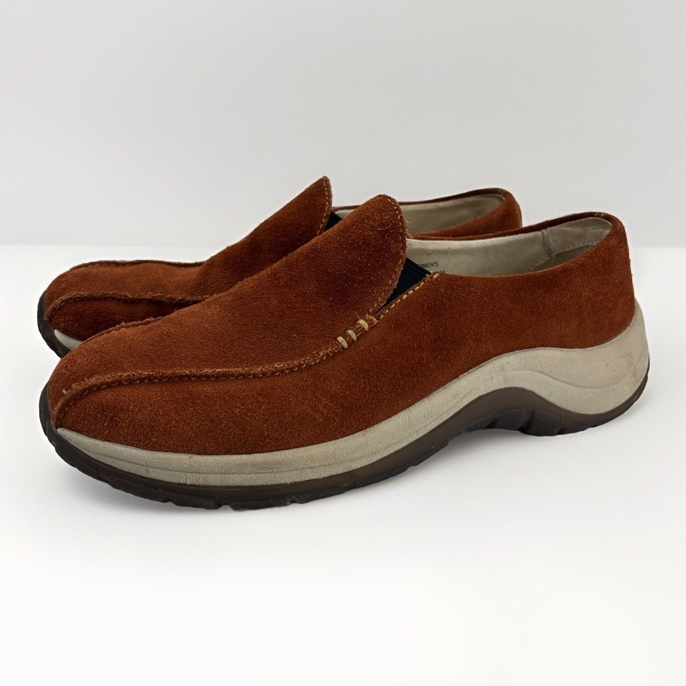 LL BEAN Slip On Comfort Mule Rust Orange Suede Leather Clog‎ AFH4 Women 11 Slide